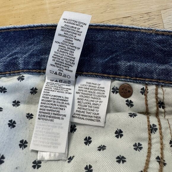 Lucky Brand Jeans Blue Sienna Slim Boyfriend Distressed Ripped Boho Tribal 10/30 - Picture 11 of 16